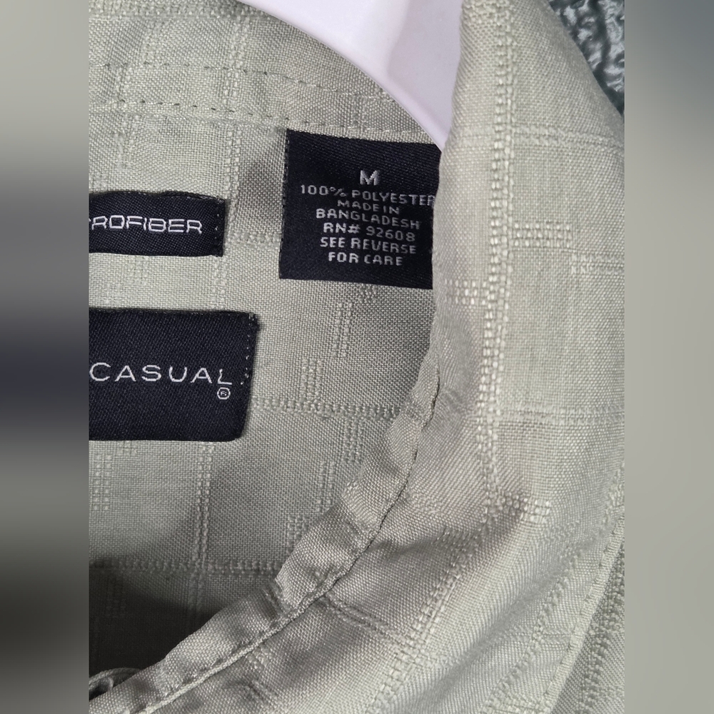 R & R Causal Mens Short-Sleeve Button-Down Shirt in Gray Size Med - Picture 5 of 12